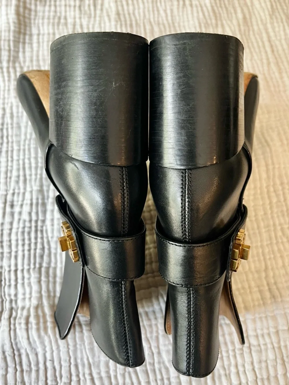 Tory Burch Black Gold Logo Turnlock Kira Boot Bootie